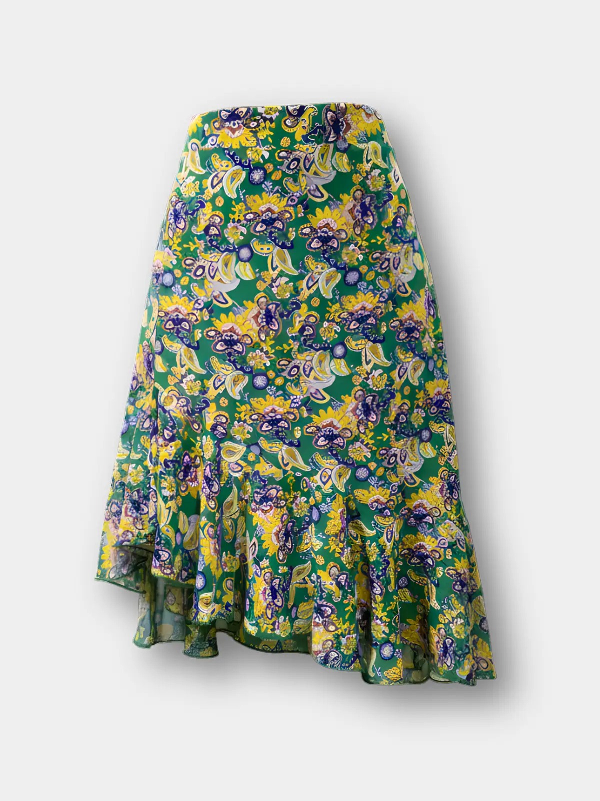 Green Mix Floral Skirt